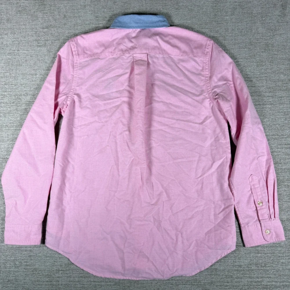 Ralph Lauren Oxford Shirt Boys L Pink Polo Bear L/S Button Down